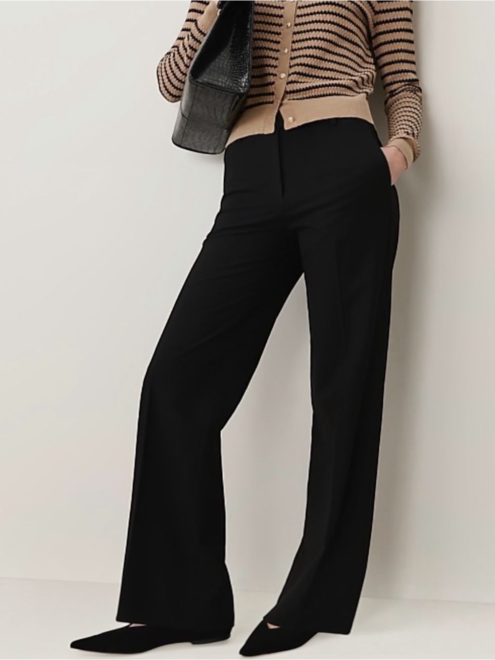 Ann Taylor Black Signature Trouser in Seasonless Stretch Fabric Women’s Size 6